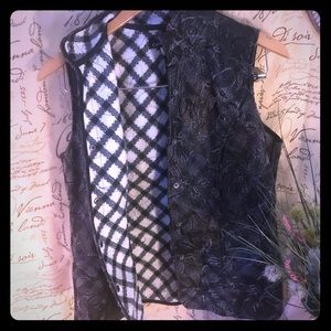 Cold water creek quilted brocade vest